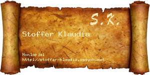 Stoffer Klaudia névjegykártya